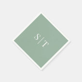 Editable Background Color Wedding Monogram Napkins Servet (Hoek)
