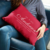 Editable Background Color Wedding Mr en Mrs Name Kussen