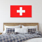 Editable Background, de vlag van Zwitserland Canvas Afdruk (Insitu (Slaapkamer))