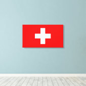 Editable Background, de vlag van Zwitserland Canvas Afdruk (Insitu (Houten vloer))