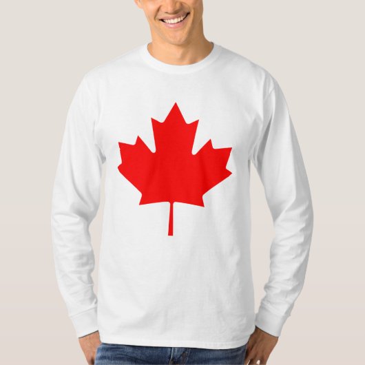 Editable Background Red Canada Maple Leaf Souvenir T-shirt (Voorkant)