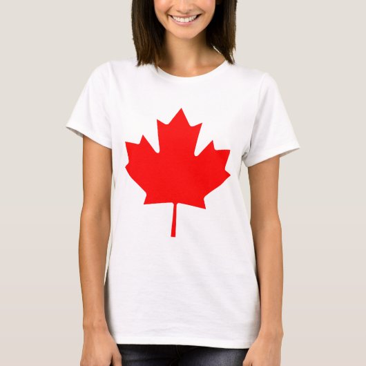 Editable Background Red Canada Maple Leaf Souvenir T-shirt (Voorkant)