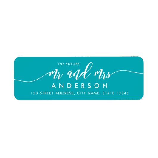 Editable Background Relax Script Future Mr & Mrs. Etiket (Voorkant)
