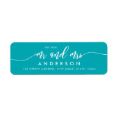 Editable Background Relax Script New Mr en Mrs. Etiket (Voorkant)