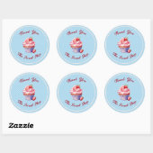 Editable Bakery Thank You Stickers | Cupcake Logo (Feuille)