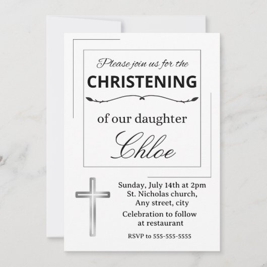 Editable baptism invitation (Devant)
