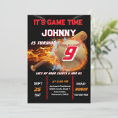 Editable Baseball Birthday Invitation (Debout devant)