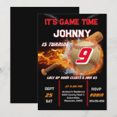 Editable Baseball Birthday Invitation (Devant / Derrière)