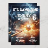 Editable Baseball Birthday Invitation (Devant / Derrière)