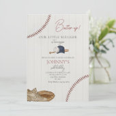 Editable Baseball Birthday Invitation Kaart (Staand voorkant)