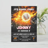 Editable Baseball Birthday Party Invitation (Debout devant)