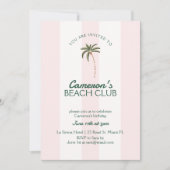 Editable Beach Club Cabana Invitation Anniversaire (Devant)