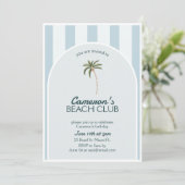 Editable Beach Club Cabana Invitation Anniversaire (Debout devant)