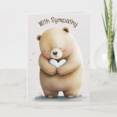 Editable Bear With Heart Sympathy Kaart (Voorkant)