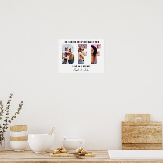 Editable BFF Photo Collage Best Friend Birthday Poster (Keuken)