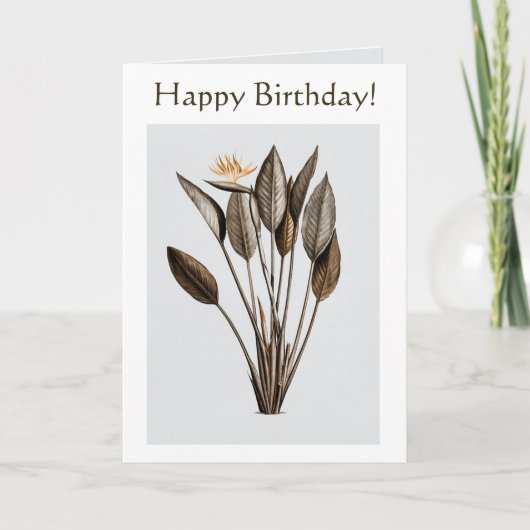 Editable Bird of Paradise Birthday Kaart (Voorkant)