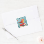 Editable Bird on Books Bookplate Sticker (Enveloppe)