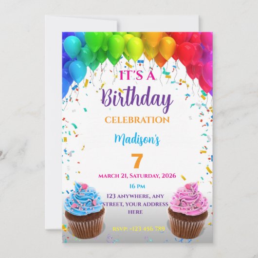 Editable Birthday Invitation (Voorkant)