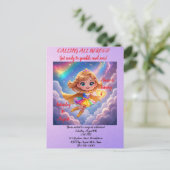 Editable Birthday Invitation – Superheroine Theme (Debout devant)