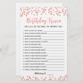 Editable Birthday trivia Birthday party game (Voorkant / Achterkant)