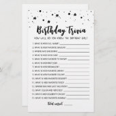 Editable Birthday trivia Birthday party game (Voorkant / Achterkant)