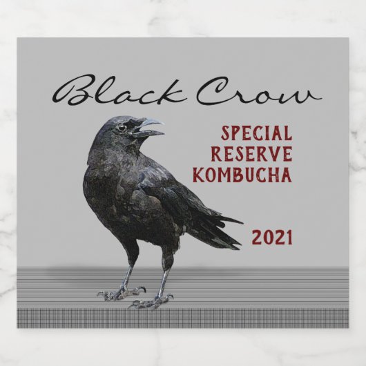 Editable Black Crow Beverage Bier Etiket (Enkel label)