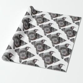 Editable Black Pitbull Cadeaupapier