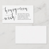 Editable Black Script, Wedding Honeymoon Wish Informatiekaartje (Voorkant / Achterkant)