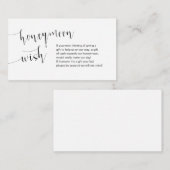 Editable Black, Wedding Honeymoon Wish Informatiekaartje (Voorkant / Achterkant)