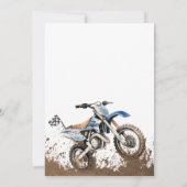 Editable Blue Dirt Bike Anniversaire Invitation (Dos)