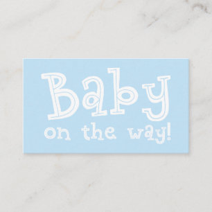 Editable Blue Gift Registry Card, Baby onderweg! Informatiekaartje