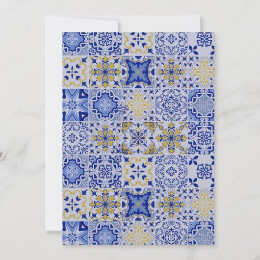 Editable Blue Tiles Lemons Invitation (Dos)