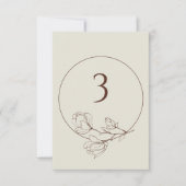 Editable Boho Floral Wedding Table Number Kaart (Voorkant)
