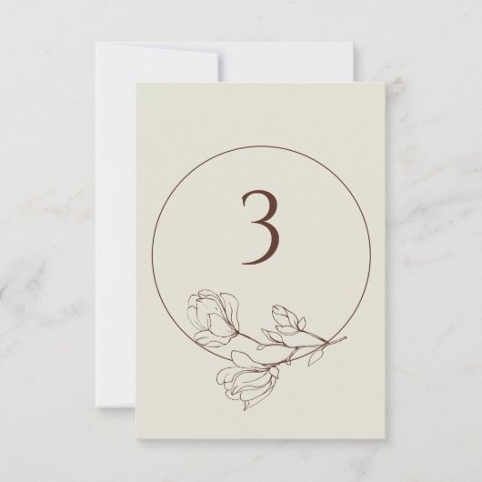 Editable Boho Floral Wedding Table Number Kaart (Voorkant)