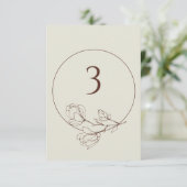 Editable Boho Floral Wedding Table Number Kaart (Staand voorkant)