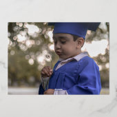 Editable Bold GOLD Photo Kindergarten Afstuderen Folie Uitnodiging (Achterkant)