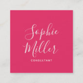 Editable Border Color Calligraphy Social Media Vierkante Visitekaartje (Achterkant)