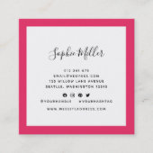 Editable Border Color Calligraphy Social Media Vierkante Visitekaartje (Voorkant)