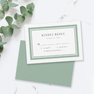 Editable Border Color Wedding RSVP Kaartje