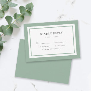 Editable Border Color Wedding RSVP Kaartje