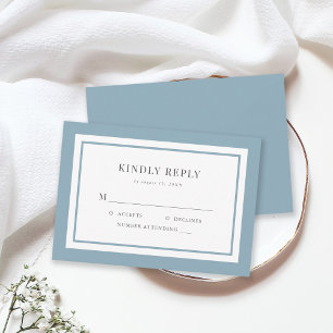 Editable Border Color Wedding RSVP Kaartje