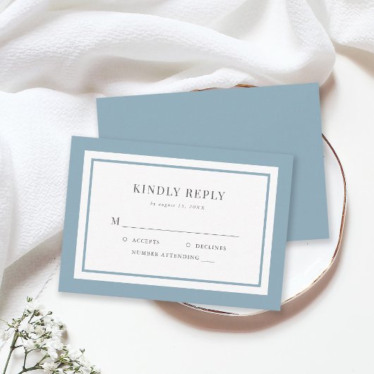 Editable Border Color Wedding RSVP Kaartje