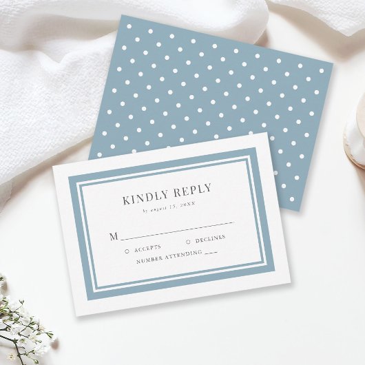 Editable Border Color Wedding RSVP Kaartje