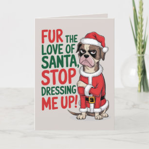 EDITABLE Boxer Funny Dog Christmas Kaart