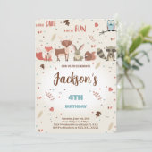 Editable Boy Woodland Anniversaire Invitation (Debout devant)