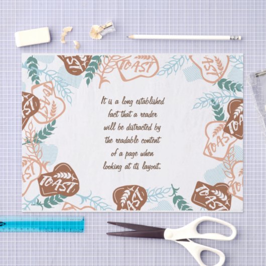 Editable brood toast quote tissuepapier (Craft)