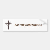 Editable Brown Crucifix met Thorns-naam Bumpersticker (Voorkant)