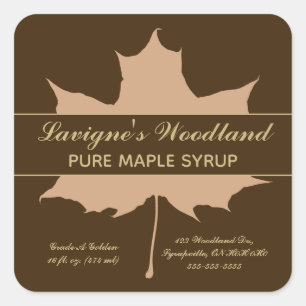 Editable Brown Maple Leaf Vierkante Sticker