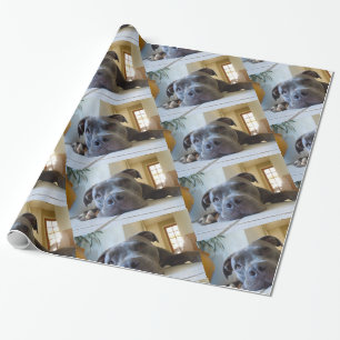 Editable Brown Pitbull Dog Cadeaupapier