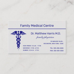 Editable Caduceus Medical Professional Business Visitekaartje